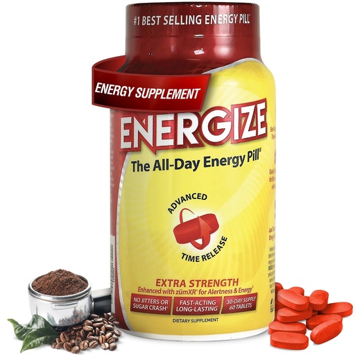 [BRSWYZQHDICQI33D] iSatori Men & Women Energize Extra Strength Caffeine Pills | Fast Acting Long-Lasting Energy Pill | Extended Time Release Caffeine | Improved Clarity, Energy Support | No Jitters, Crash | 60 Tablets