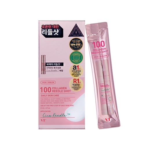 [BRSRAZA3CQMAICYZ] VT COSMETICS Collagen Reedle Shot 100 Stick 2ml x 10ea – Firming Micro-Needle Skin Booster with Collagen for Elasticity, Hydration, Anti-Aging & Skin Plumping Korean Skincare Treatment
