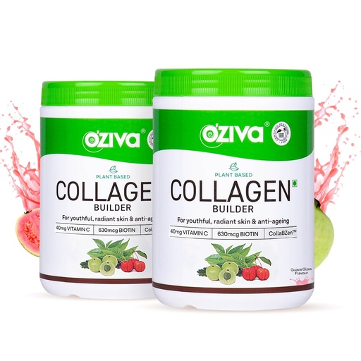 [BRSROGILCICGCE3O] OZiva Vegan Collagen Powder, Skin, Hair & Nails, Biotin, Guava Glow, 200g