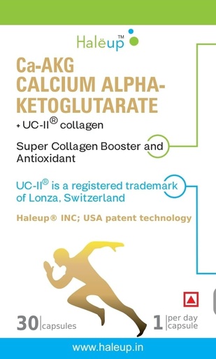 [BRSRAEANBEFW2D3B] Haleup Calcium AKG Supplement with UC-II collagen | Calcium Alpha-Ketoglutarate for Cellular Energy, Bone Strength, Muscle Recovery|Healthy Ageing (1 pack X 30s count)