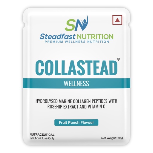 [BRSWGBAKOUOQAGTF] Steadfast Nutrition CollaStead Fruit Punch 300gm, 30 Sachets,Natural Marine Supplements Boost Skin Hair Bones Nail Health with Pure Collagen Peptides