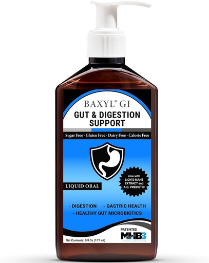 [BRSRMGD7BAPA2HT4] BAXYL® GI - Digestion, Digestive Aid & Stomach Relief - GERD (Acid Reflux), IBS, Crohn’s - (Patented Formula, Organic, Vegan, Made in USA) | 36 Day Supply - 6 Fl oz