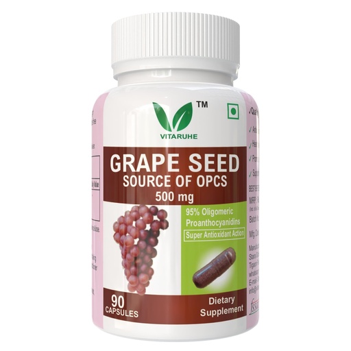 [BRSROCAFBYFRAFIU] OPC Grape Seed Extract Capsules - Minimum 95% OPCs, Antioxidant Support, 90 Capsules
