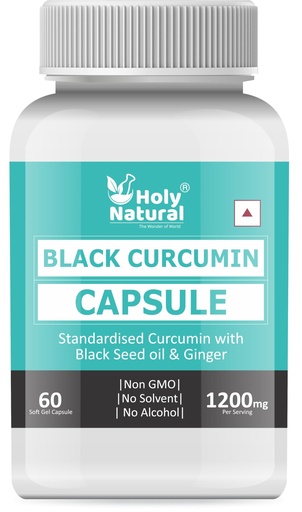 [BRSRMZYFAB7GGYDJ] Holy Natural Black Curcumin Capsule (60 cap) | Dietary Supplement, Promote Immunity Activity, Support Joint & muscles Pain | Overall Health for Men & Women.