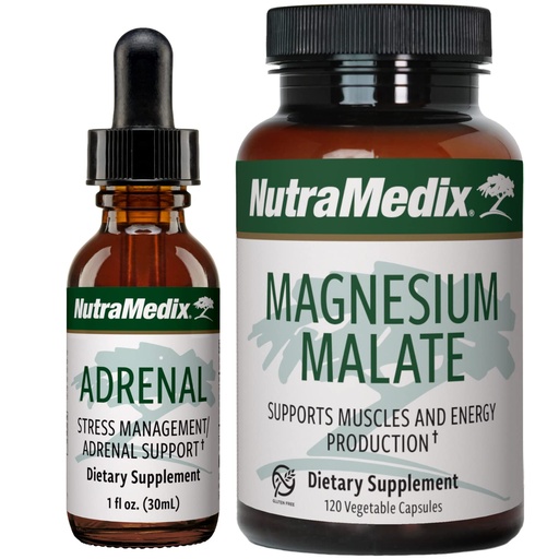 [BRSRMYILBVYRQA3X] NutraMedix Energy Support Bundle - Includes Adrenal Energy Support Liquid Drops and Magnesium Malate Capsules for Energy & Athletic Support - No Caffeine - 2-Piece Supplement Set