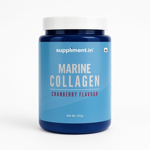 [BRSRAHY5OQJRA3Q6] HealthAid Marine Collagen - 250gm Powder| Sugar-Free Collagen Supplement for Women & Men | Increases Skin Hydration |Reduces Skin Damage | Supports Healthy Skin, Hair & Nails| Cranberry Flavour