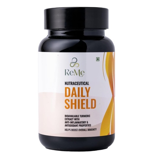 [BRSRAFQRCIJRGHYV] ReMe Daily Shield - 100% Pure Enhanced Curcumin - Bioavilable Formulated Turmeric with anti inflammatory and anti oxidant properties - Daily immunity booster - Non GMO, Non irradiated, Non ETO BSE/TSE-free.