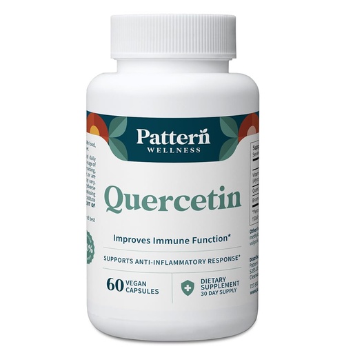 [BRSRMGAFPIPRUAAV] Pattern Wellness Quercetin Supplement with Bromelain - Immune Function & Cellular Health Support - Antioxidant & Whole Body Wellness - 60 Vegan Capsules