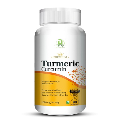 [BRSRM2YRABYRGFDP] Healthy Nutrition - Just for the Health of it Turmeric Curcumin With Piper Nigrum Extract For Immunity Joints Pain Veg Supplements- (90 Capsules)