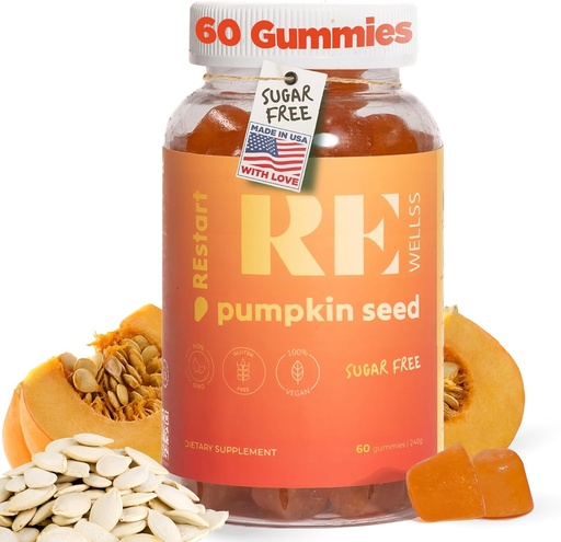 [BRSROAYRDN6AICAY] Pumpkin Seed Oil Gummies I Sugar Free Gluten Free Non GMO Organic Dietary Supplements I Hair Growth, Glowing Skin Prostate Health Urinary Tract Support I 240 Grams I Pack of 60