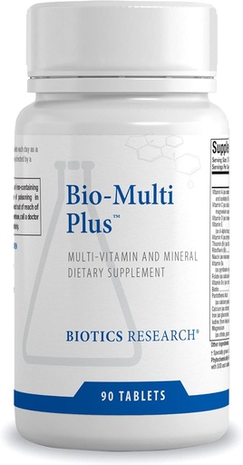 [BRSWGEACOJ6AM2AZ] Biotics Research Bio-Multi Plus - Robust Foundational Multivitamin/Mineral Formula, Contiene Minerales de Traza Basada en Plantas 90 Tabletas