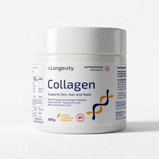 [BRSRGCQQCAARG2T7] Marine Collagen Powder 12000 mg, Lemon Flavored 300g Supplement for Women & Men | Hydrolyzed, Peptides, Biotin, Vit C&E, Hyaluronic Acid | Skin, Hair, Nails, Joints & Bones Health