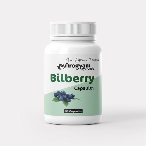 [BRSRAZQFDN4GEF33] Dr. Satnam’s Arogyam Ayurveda Natural Bilberry Capsules | Bilberry Fruit Extract 500 mg | Herbal Eye Care Supplement | 100% Herbal | 60 Capsules