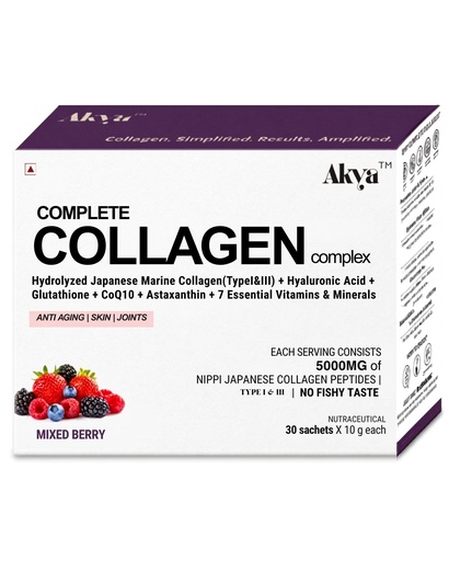 [BRSRGZY6C4MRE3LP] AKYA Complete Collagen for Skin, 5g Japanese Hydrolyzed Marine Collagen