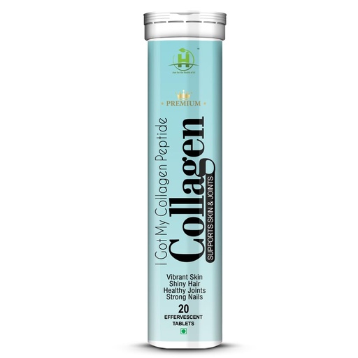[BRSRMGQ2C4IAMD37] Healthy Nutrition - Just for the Health of it Collagen Peptides 800Mg For Skin, Healthy Hair, Nails & Joints Effervescent 20 Tablets