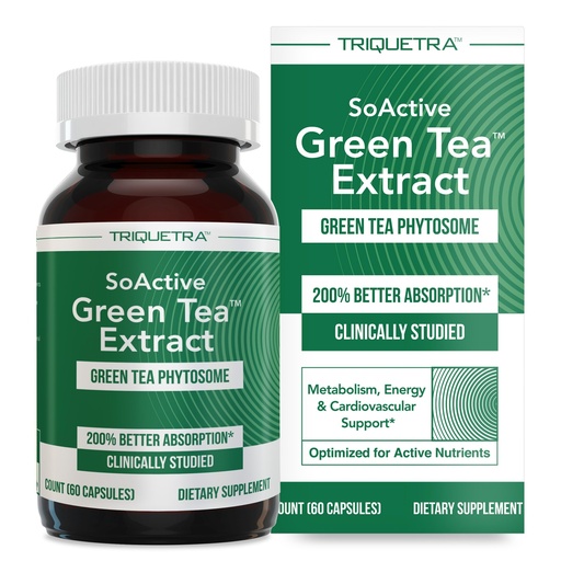[BRSRAGQPOF6AEDT6] SoActive Green Tea™ Extract - Clinically Studied Green Tea Phytosome - Up to 200% Better Absorption & Bioavailability - Clinically Validated Dose - Supports Metabolism & Weight Management - 60 Caps
