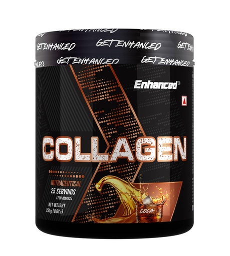 [BRSRGZQ3AEMBY3TX] Enhanced Labs Collagen Cola Flavor - Promotes Healthy Hair & Nails | Assists Muscle Repair & Recovery | Boosts Collagen Production & Skin Elasticity | 250g, 25 servings