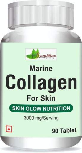 [BRSRABL2BZ7AAALF] Sambhav Herbal Marine Collagen with Hyaluronic Acid – Glowing Skin & Anti-Aging Support, 90 Tablets | Safe & Effective Herbal Supplement.