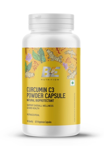 [BRSRMCD5CQARQEI6] Be Nutrition Curcumin C3 Power 60 Capsules with Turmeric & Black Pepper, Natural Bioprotectant, Immunity Boosters Tablet