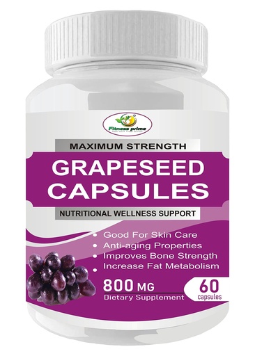 [BRSW2AT5OYNRAGY4] Grape Seed Extract 800mg – 95% Polyphenols (Proanthocyanidins), Potent 50:1 Vegan Capsules – 60 Non-GMO, All-Natural Antioxidant Supplement
