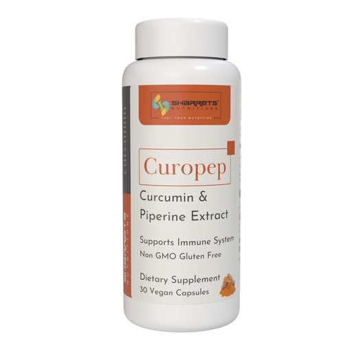 [BRSWKEI2PMOQI2TI] Sharrets Curopep 30 Capsules: Unlock Holistic Wellness with Curcumin & Piperine.