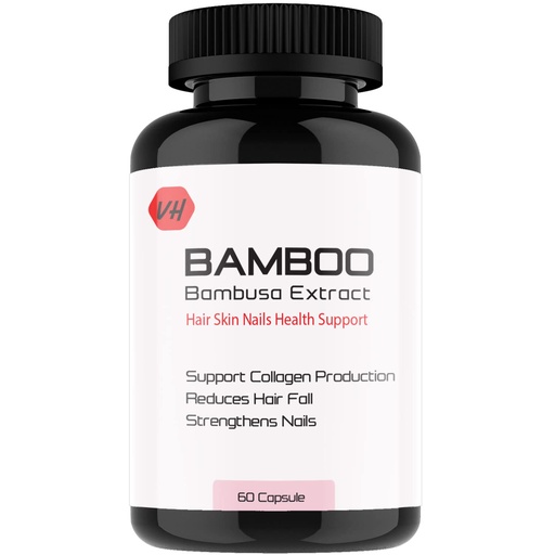 [BRSRMCAFBAPQIDTA] VitaminHaat Bamboo Extract 600 mg | Hair, Skin & Nails Health Support | Promotes Collagen Production | Reduces Hair Fall | Strengthens Nails | 60 Capsules