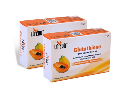 [BRSRA2QQBMHAO235] LA ERA Glutathione Papaya Skin Lightening, Brightening & Whitening Soap Enriched with Papaya Extract, Vitamin E and Kojic acid; Dark Spot And Dead Skin Cell Removal For All Skin- Pack of 2 (150 g)