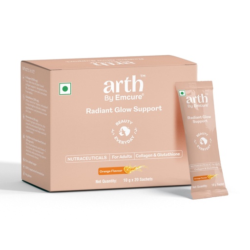 [BRSREGAPO4PRUDQ7] Arth Collagen Supplement | Daily Radiant Glow Support | Plant-Based Collagen Powder with Glutathione, Resveratrol, Goji Berry & Grape Seed Extract | Skin Radiance, Elasticity & Hydration | For Men & Women | 20 Sachets