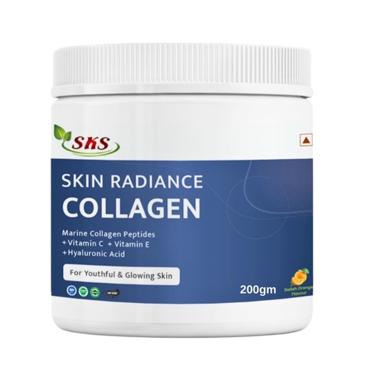 [BRSREFT5OIMA2F33] Skin Radiance Marine Collagen Supplement (Orange,200g)|Vitamin C,E |For Healthy Skin, Hair & Nails, powder,1 count,25 Servings