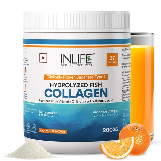 [BRSW2FQPCR6GAHQ2] INLIFE Orange Wellnex Japanese Marine Fish Collagen Powder, 200g