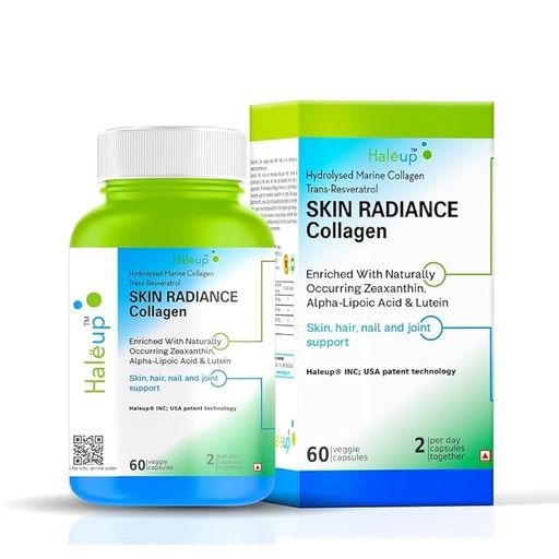 [BRSREZQCOENQY2YU] Haleup INC USA Skin Radiance Collagen with Hydrolyzed Peptides 1000mg | Plus Trans-Resveratrol 200mg & Lipoic Acid 200mg | 240 Capsules – Pack of 4