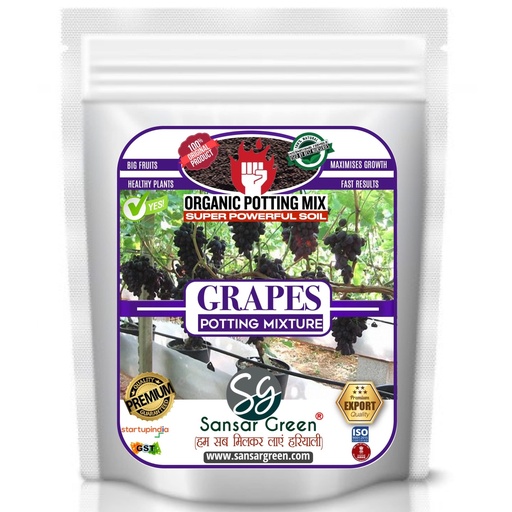 [BRSW2ED2B55AOFDH] Sansar Green ® Grapes Potting Mixture, Essential Super Powerful Organic Soil Mixture for Grapes Plants with Active Micro Organism and ++ Growth Booster (1800 gm)