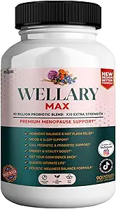 [BRSRABATBUORSE3A] Wellary Max Menopause Support Supplement, 40 Billion CFU Probiotic Blend, 90 Capsules (1)