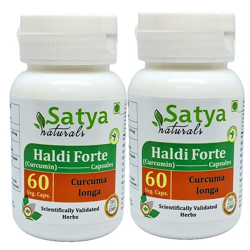 [BRSRAEAQOV7BEDY7] Curcuma Longa (Haldi, Curcumin, Turmeric) Extract Capsules | Highest Potency, 100% Herbal Product | Pack of 60 X 500 mg. Veg. Capsules (Pack of 2 Bottles)
