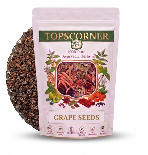 [BRSRYZIZO5YR6C3U] Grape Seeds Powder, Vitis Vinifera, Ayurvedic Herb, Vegetarian, 100 Grams