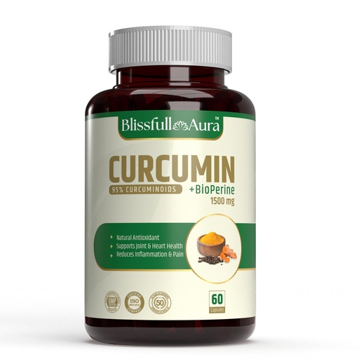 [BRSRABDQAR6RMHT3] Curcumin with BioPerine Tablets, 1500 MG, 100% Natural, Immunity Booster, Antioxidant, Anti-Inflammatory, Liver Protection, Turmeric Supplement, 90 Tablets