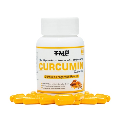 [BRSRAAQTCANWOFL2] TMP Curcumin with Bioperine Capsules with 95% Curcuminoids | Immunity Booster Capsules | High Bioavailability | 60 Veg Capsules Pack