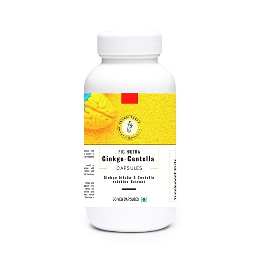 [BRSRAZLQOUIA2HL6] FiG Nutra ‘Ginkgo-Centella’ Extract Capsules | Brain Health Supplement for focus and memory | Powerful blend of Ginkgo biloba Leaf Extract and Centella asiatica Leaf Extract | 60 Veg Capsules