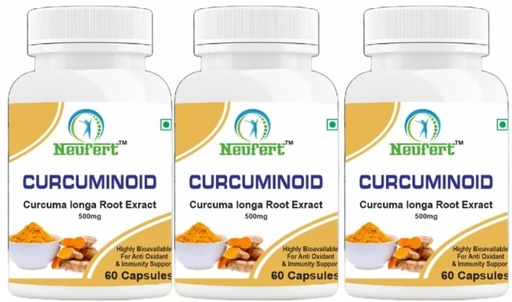 [BRSROBIPOZ6GEDTX] CURCUMINOID (Purified Turmeric Root Extract 500mg) Capsules (pack of 3)