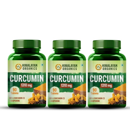 [BRSROGIYDJ7QKHTK] Curcumin With Biopiperine 1310mg Tablets With 95% Curcuminoids Supplements For Better Absorption | Good For Skin & Joint pains | Immunity Booster for Men And Women (Pack Of 3)