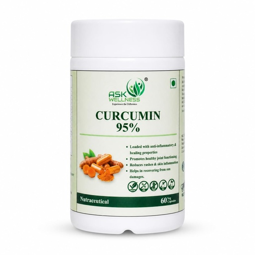 [BRSRYZIKB4BQGHL5] Curcumin 95% Capsules | Turmeric Extract with 95% Curcuminoids | Supports Joint Health & Immune Function | Vegan, GMO Free Nutraceutical Supplement | 60 Veg Capsules