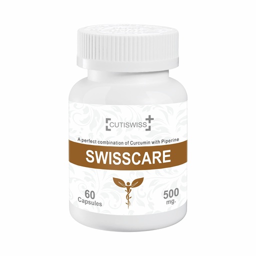 [BRSROYIODIMAED3X] SWISSCARE Curcumin (95%) - 495 mg. + Piperine 5 mg. (Pure Vegetarian Capsules)