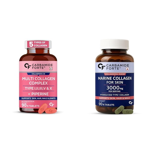 [BRSREAQEOEGRYELD] Carbamide Forte Collagen 20g & Hydrolyzed Marine Collagen Supplements Type 1-90 Tablets