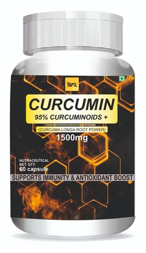 [BRSRGBAHOIFQ4CLJ] SFL Curcumin Capsules, 95% Curcuminoids, 1500mg, with Ginger and Piperine, Supports Immunity and Antioxidant Boost, 60 Capsules