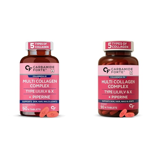 [BRSREAQEOEHBME3P] Carbamide Forte Collagen 20g & Multi Collagen Supplements for Women & Men - 90 Tablets