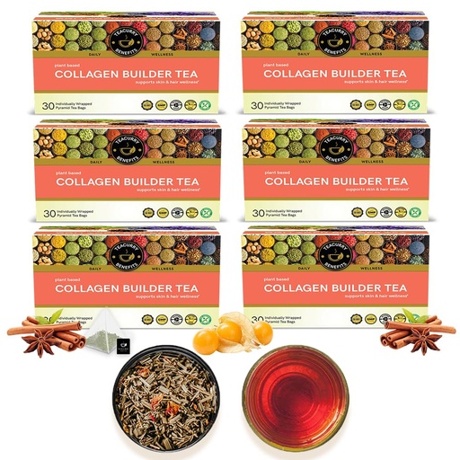 [BRSRMFIFBACAEEYZ] TEACURRY Collagen Builder Tea (6 Month Pack | 180 Tea Bags) - For Skin, Hair, Nails (With Vitamin C, Biotin)