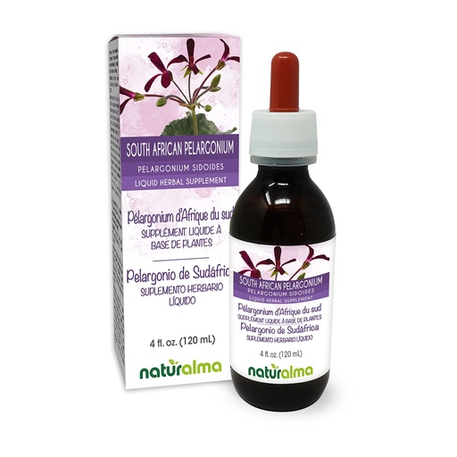 [BRSRMYYEAR7BUFY2] Naturalma South African Pelargonium or Umckaloaba (Pelargonium sidoides) Root Alcohol-Free Tincture - 4 fl oz Liquid Extract in Drops - Herbal Supplement - Vegan