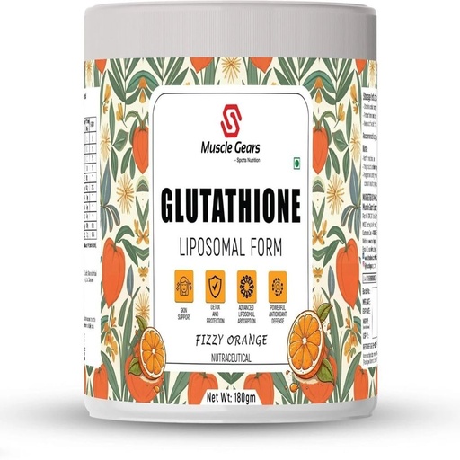 [BRSRYELROUHQYCLV] Glutathione Powder for Skin Glow | Antioxidant Supplement with Vitamin C, Alpha Lipoic Acid (ALA), Zinc & Biotin | Supports Bright & Radiant Skin | Orange Flavour | 180g