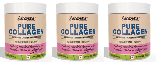 [BRSRE2Y2CAIGCA3F] Marine Collagen, Pure Supplement Powder For Men Women | Zero Fillers No FIshy Burps | Supports Skin,Hairs,Nails & Joints Health | Non vegeterian -200g (Unflavoured) Pack of - 3