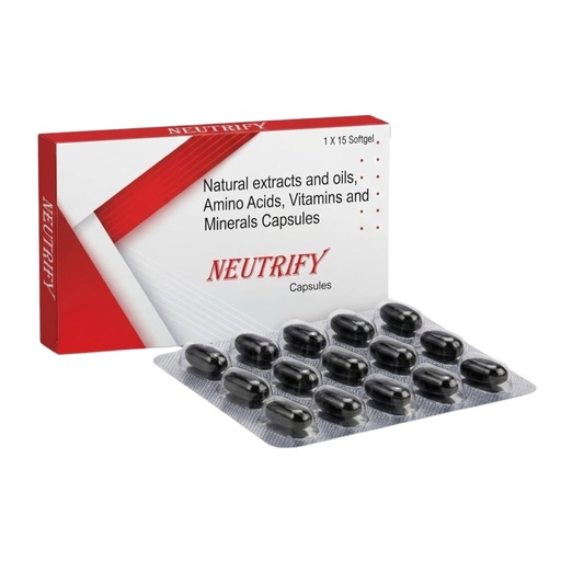 [BRSRGBQTBECAKC3U] Neutrify Multivitamin Softgel Capsules | Complete Daily Nutrition with Vitamins, Minerals, Amino Acids & Natural Extracts | Energy, Immunity & Overall Health Support | Easy to Swallow | 15 Softgels